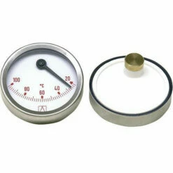 AFRISO Thermometre Bimetal A Aiguilles D 63mm Excentrique, 0-100°C, Rouge