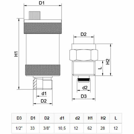 AFRISO 1/2" Inch BSP Universal Automatique Prise D'air Couper Fin Soupape Casquette 2 AFRISO 1/2" Inch BSP Universal Automatique Prise D'air Couper Fin Soupape Casquette – Image 2