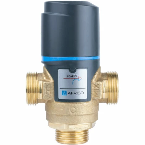 AFRISO Mitigeur Thermostatique ATM 341 DN15, G3/4", Plage De Température 20-43°C, Kvs 1.6 1 AFRISO Mitigeur Thermostatique ATM 341 DN15, G3/4", Plage De Température 20-43°C, Kvs 1.6