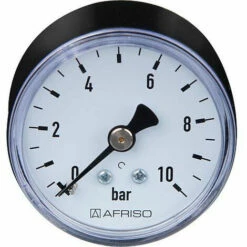 AFRISO Manomètre RF 50 Axial 0-10 Bar, Raccord 1/4 Axial (au Dos)